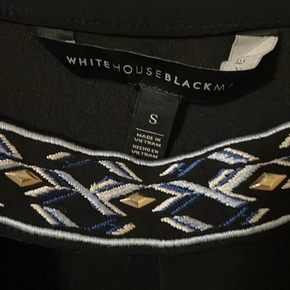 White House Black Market 3/4 Sleeve Black Dress Size Small - Picture 4 of 10